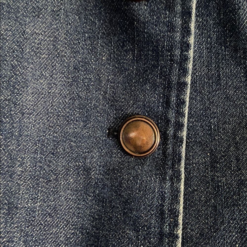 Carol’s Denim Button-Up 100% Cotton Vest with Pockets Size Large - Picture 2 of 4